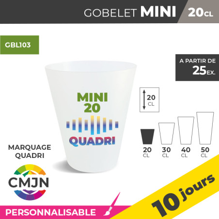 Gobelet MINI 20cl - Quadri