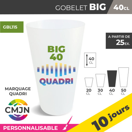 Gobelet BIG 40cl - Quadri
