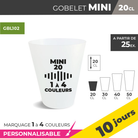 Gobelet MINI 20cl - 1 à 4...